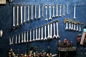 You don't need to work hard to organize your tools. Make some holes in the wall and put in some screws and you have a tool rack