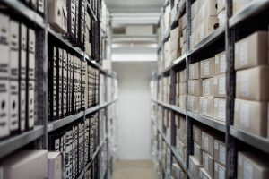 Storage with folders and small boxes
