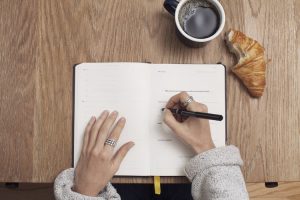 Notebook on the table