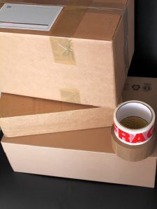 Boxes and a packing tape