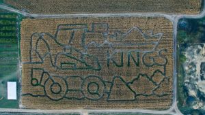 corn maze seen from air
