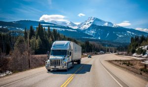 Eco-friendly moving- a moving truck on the road