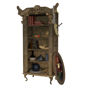 Old closet with old items