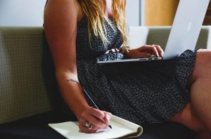Woman making a moving plan