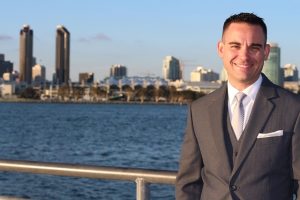 A real estate agent smiling