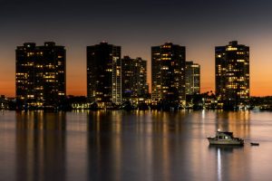 a city during the night