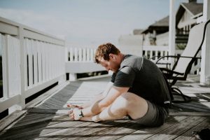 man doing yoga