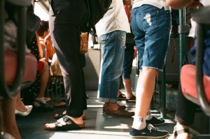 Crowd in public transportation