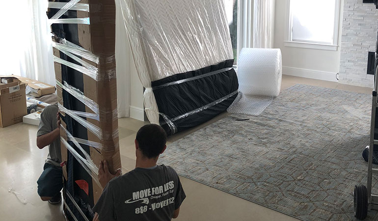 Miami Movers For Less packing furniture