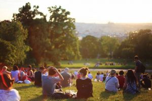 people sitting in the park
