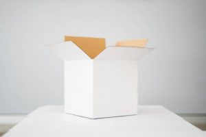 A white moving box