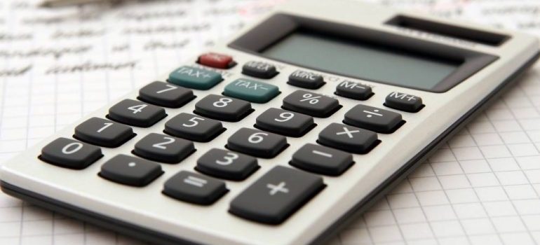 calculator on a notebook
