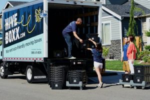 Workers loading the truck
