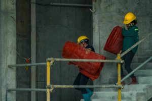 Workers packing stuff