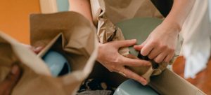 Man packing things