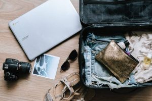 A packed suitcase