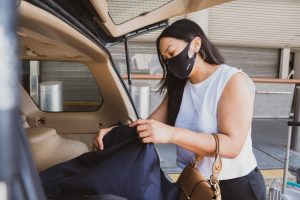 A woman packing for her move