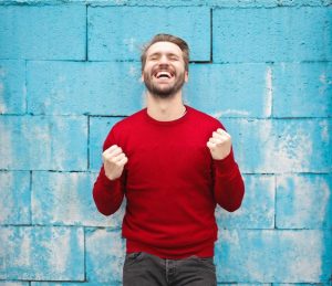a man smiling