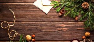 invitation envelope and some winter decorations