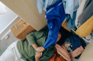 trying to re-pack clothes in your home storage