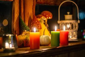 a comfort zone full of candels