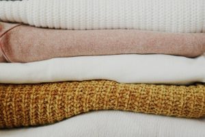 Several linen materials stacked on top of each other