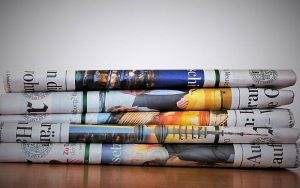 newspapers on the table