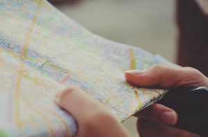 A person looking at a map