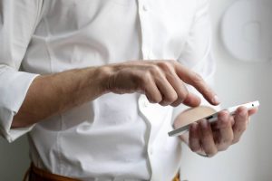 typing on the phone