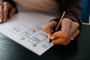 A woman making a plan