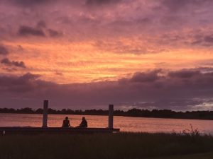 two people and a sunset