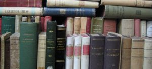 a bunch of old books when moving your home office