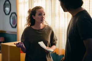 A couple talking about their moving plan
