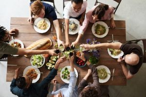 Group of friends having a dinner