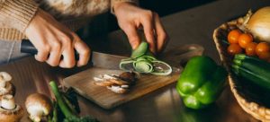 a person chopping food
