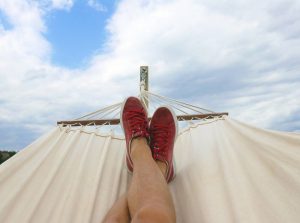 A man in a hammock