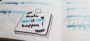 A notebook with plans.