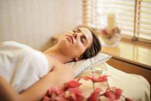 A woman in spa center