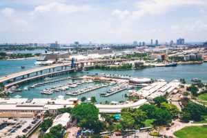 A person thinking how to plan a perfect Valentine's Day while looking at Miami cruise