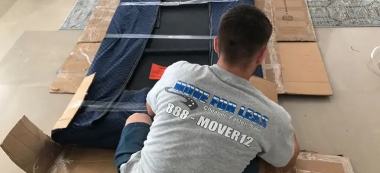 A mover preparing things for relocation