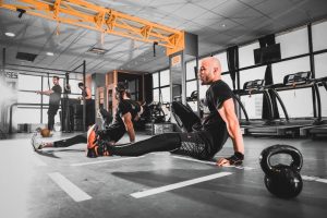 Men in fitness club