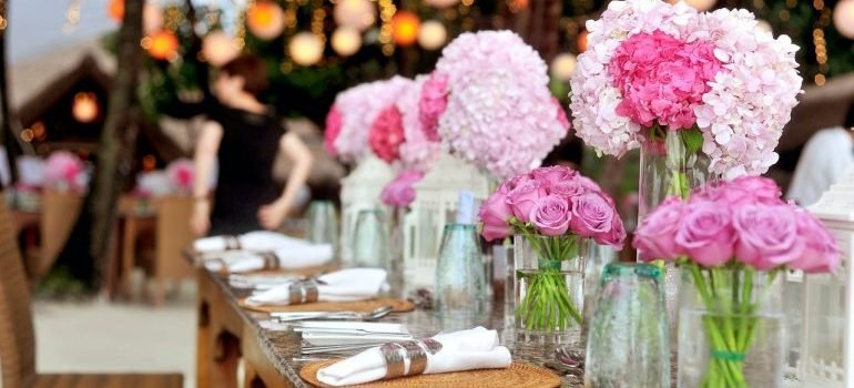 table decoration for a wedding