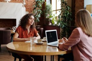 Women sitting and having an interview
