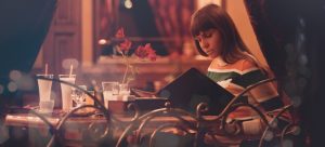 Girl in restaurant