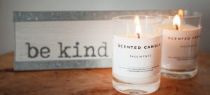 Lighted candles on moving day