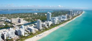 aerial view of miami coast