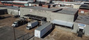Aerial shot of a warehouse facility