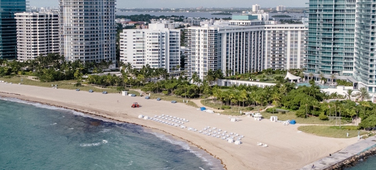 Miami Beach with buildings