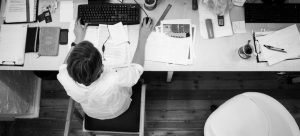 a man sitting in the office