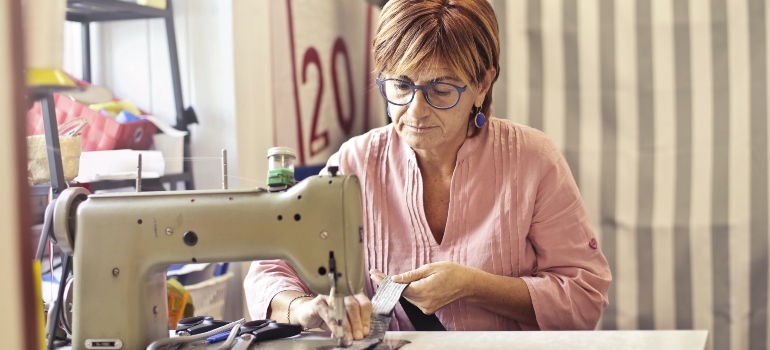 woman sowing and thinking about the best places in Florida to start a small business